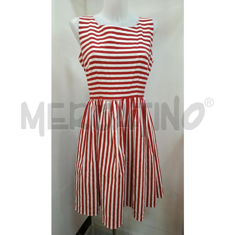 VESTITO DONNA COLLECTIF VINTAGE RIGHE ROSSO BIANCO SMANICATO  | Mercatino dell'Usato Torino tenivelli 1