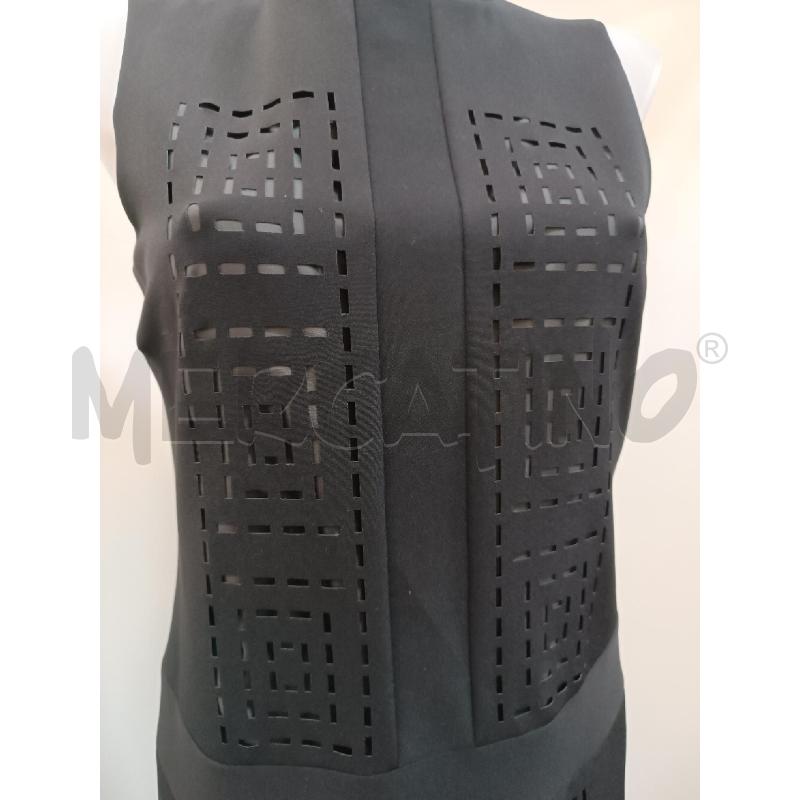 VESTITO DONNA COMPAGNIA ITALIANA NERO TRAFORATO GEOMETRICO SMANICATO  | Mercatino dell'Usato Torino tenivelli 2