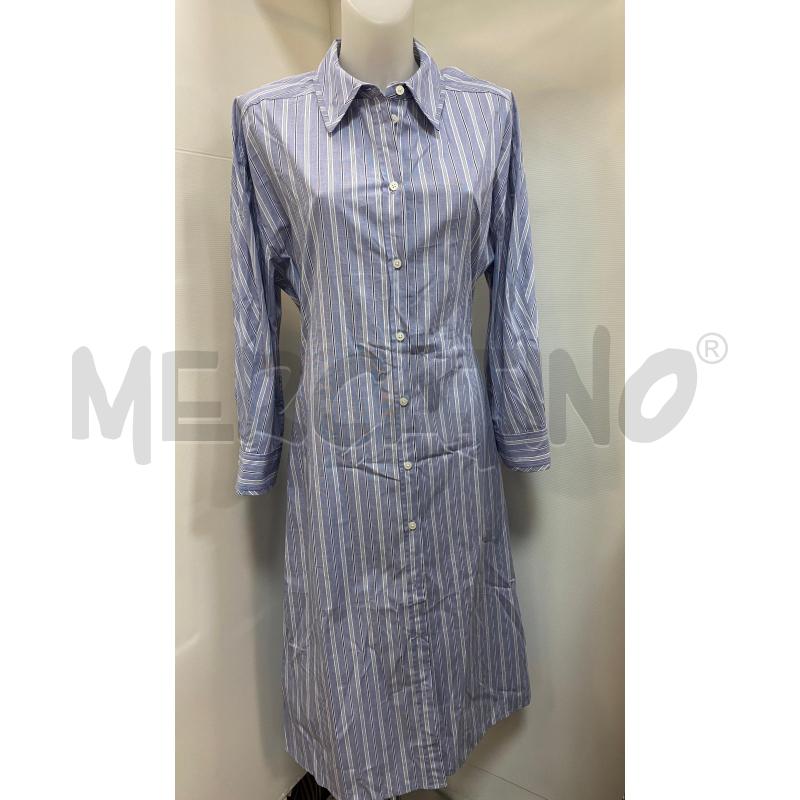VESTITO DONNA COS CAMICIONE LUNGO AZZURRO RIGHE BIANCHE  | Mercatino dell'Usato Torino tenivelli 1