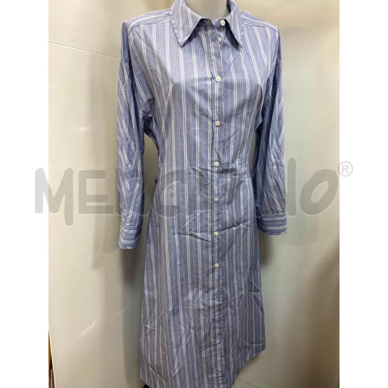 VESTITO DONNA COS CAMICIONE LUNGO AZZURRO RIGHE BIANCHE  | Mercatino dell'Usato Torino tenivelli 2