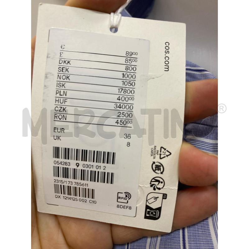 VESTITO DONNA COS CAMICIONE LUNGO AZZURRO RIGHE BIANCHE  | Mercatino dell'Usato Torino tenivelli 5