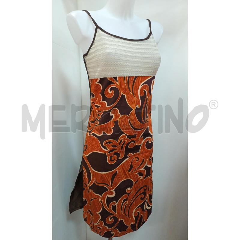 VESTITO DONNA CUSTO BARCELONA ARQANCIONE MARRONE FANTASIA BRETELLE  | Mercatino dell'Usato Torino tenivelli 1