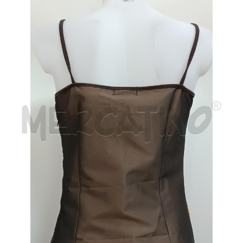 VESTITO DONNA CUSTO BARCELONA ARQANCIONE MARRONE FANTASIA BRETELLE  | Mercatino dell'Usato Torino tenivelli 3