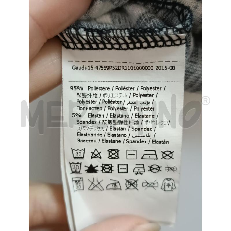 VESTITO DONNA DENNY ROSE BEIGE LINEE GEOMETRICHE NERE BOORHIE MANICA 3/4  | Mercatino dell'Usato Torino tenivelli 4