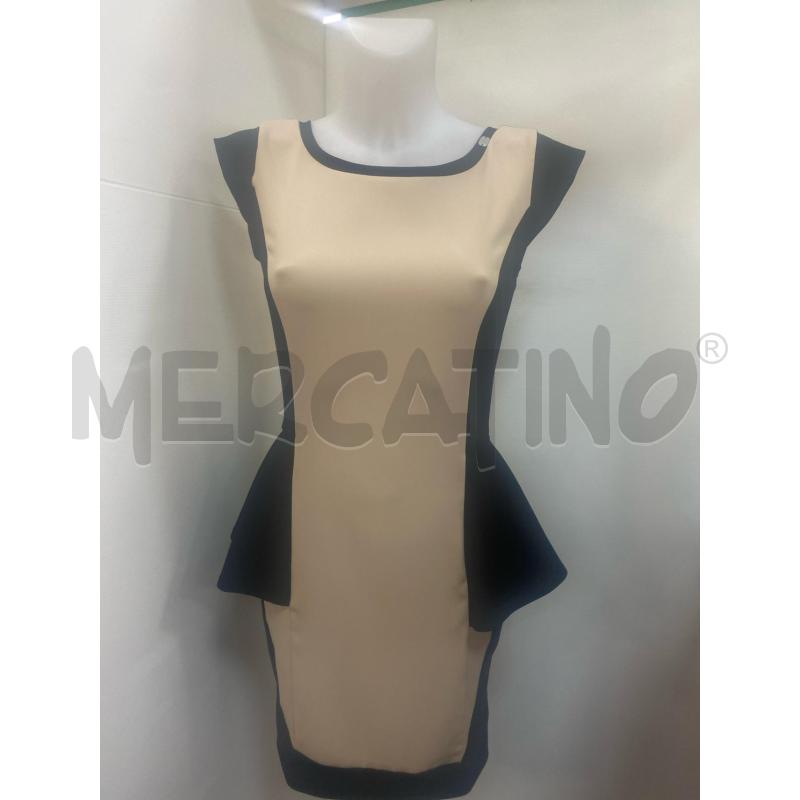 VESTITO DONNA DENNY ROSE SMANICATO BEIGE NERO | Mercatino dell'Usato Torino tenivelli 1
