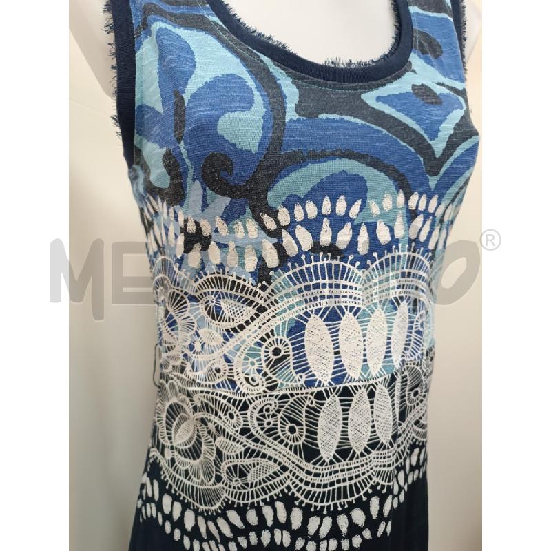 VESTITO DONNA DESIGUAL BLU FANTASIA BIANCA SMANICATO | Mercatino dell'Usato Torino tenivelli 2