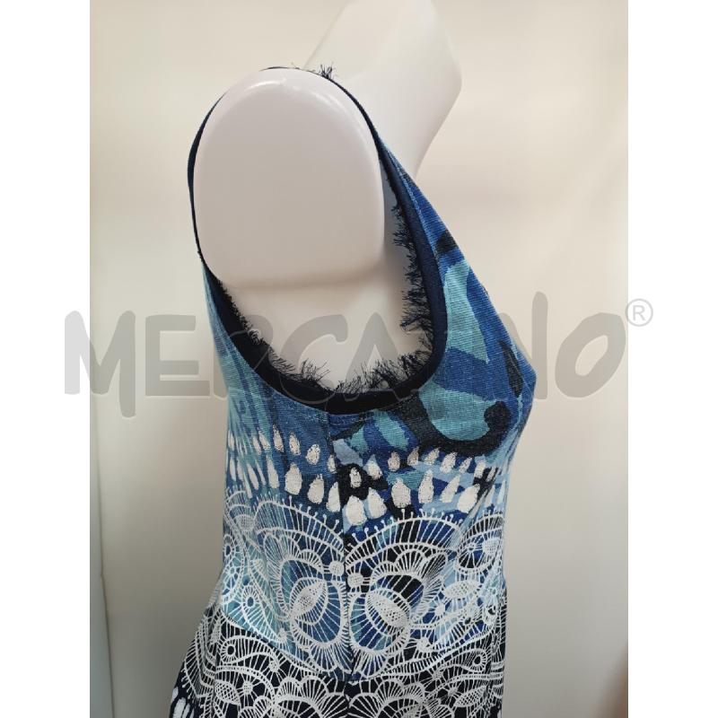 VESTITO DONNA DESIGUAL BLU FANTASIA BIANCA SMANICATO | Mercatino dell'Usato Torino tenivelli 4