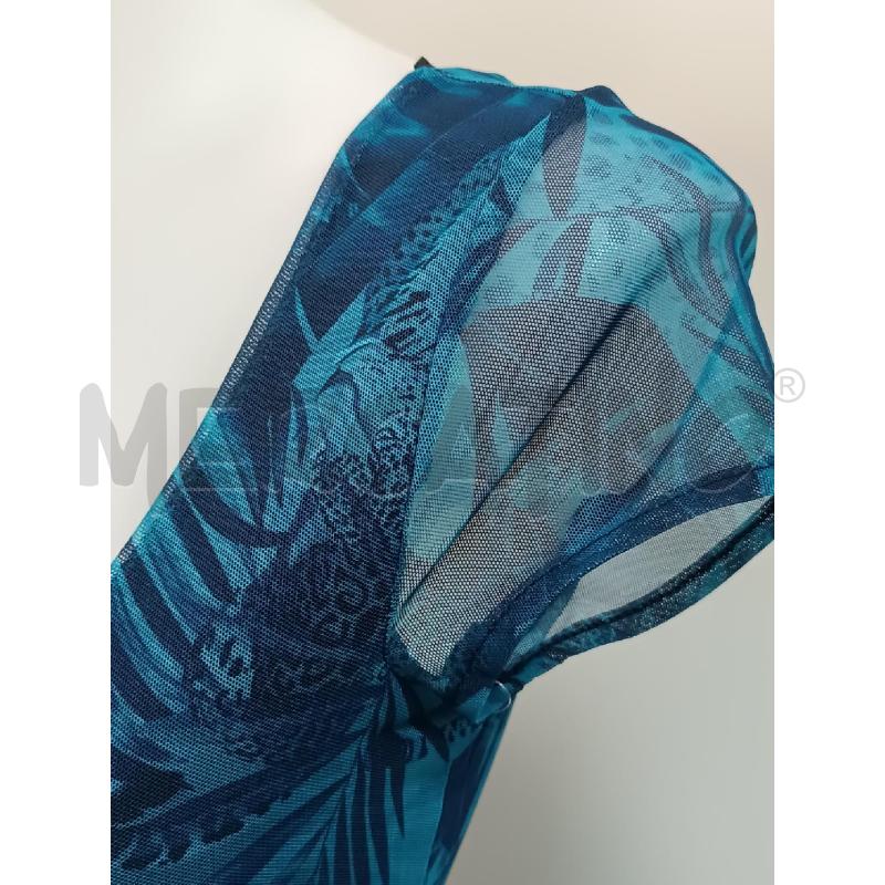 VESTITO DONNA DESIGUAL BLU FANTASIA FELINO E VEGETALE  | Mercatino dell'Usato Torino tenivelli 4