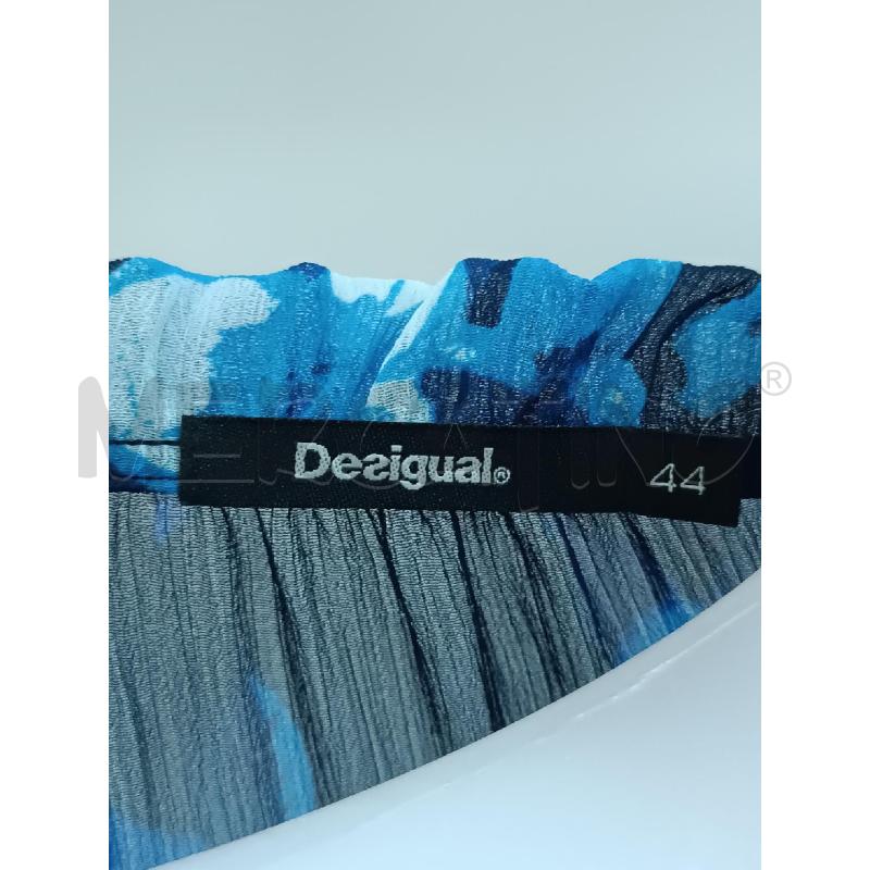 VESTITO DONNA DESIGUAL BLU FLOREALE VOLLANT MANICHE LUNGHE  | Mercatino dell'Usato Torino tenivelli 5