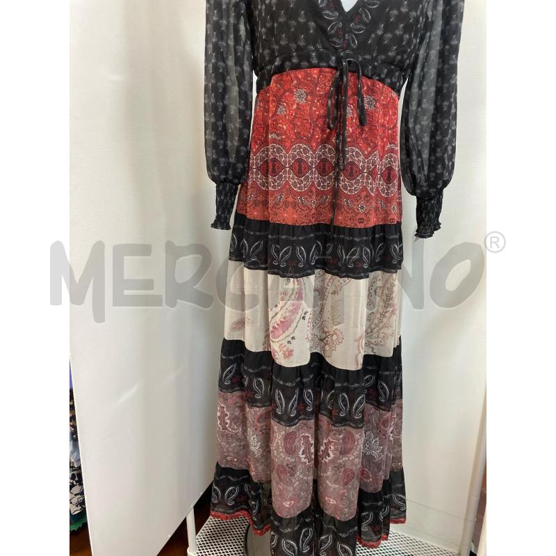 VESTITO DONNA DESIGUAL NERO ROSSO BEIGE MANICA LUNGA | Mercatino dell'Usato Torino tenivelli 3
