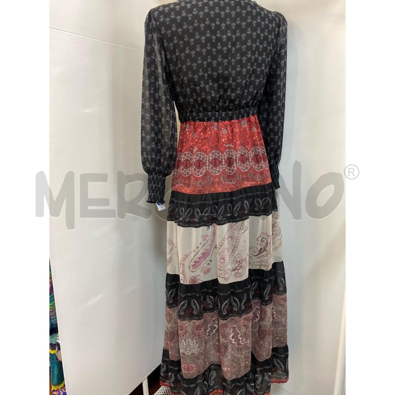 VESTITO DONNA DESIGUAL NERO ROSSO BEIGE MANICA LUNGA | Mercatino dell'Usato Torino tenivelli 4