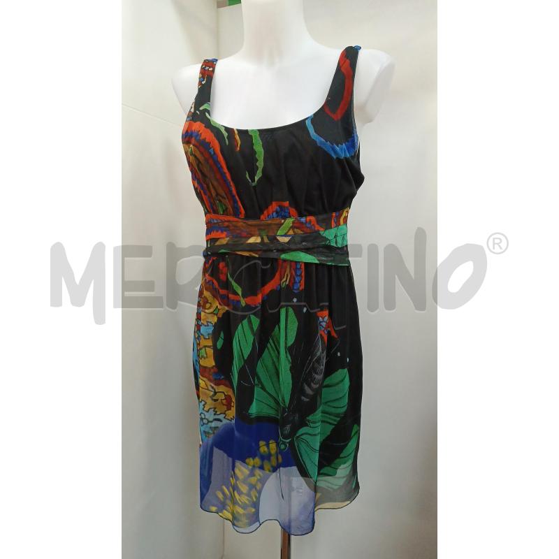 VESTITO DONNA DESIGUAL NERO SMANICATO FANTASIA FARFALLE  | Mercatino dell'Usato Torino tenivelli 1