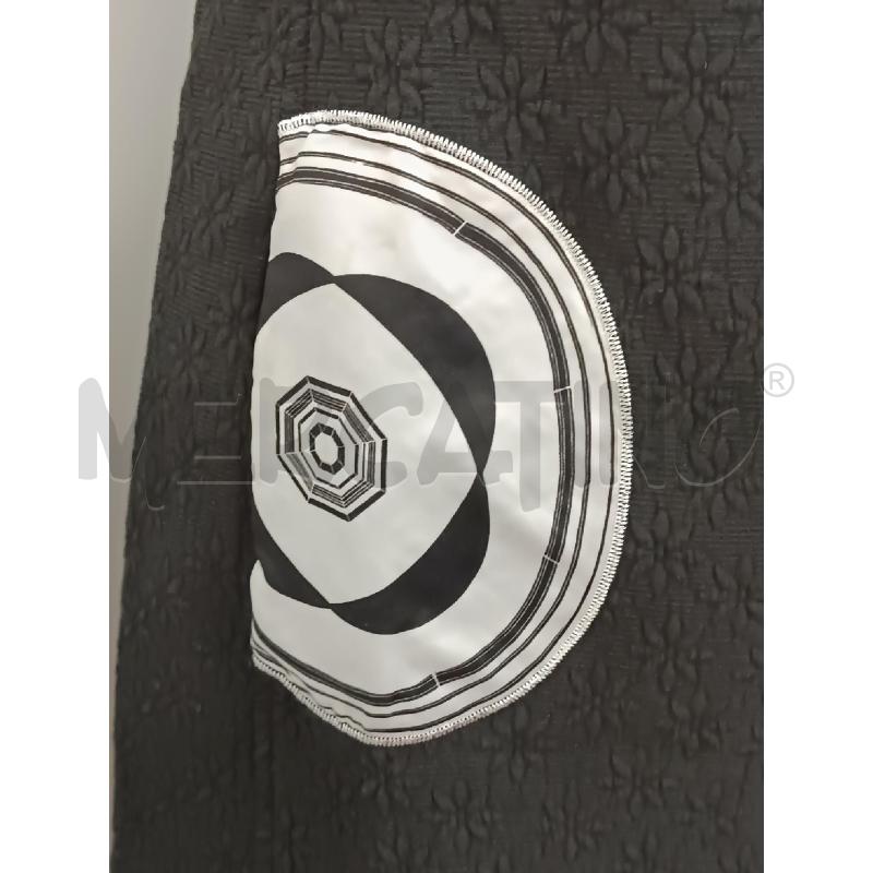 VESTITO DONNA DESIGUAL NERO SMANICATO TASCHE CON FANTASIA BIANCA  | Mercatino dell'Usato Torino tenivelli 3