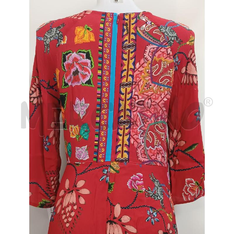 VESTITO DONNA DESIGUAL ROSSOFLOREALE CON FIOCCO ALLA VITA  | Mercatino dell'Usato Torino tenivelli 4