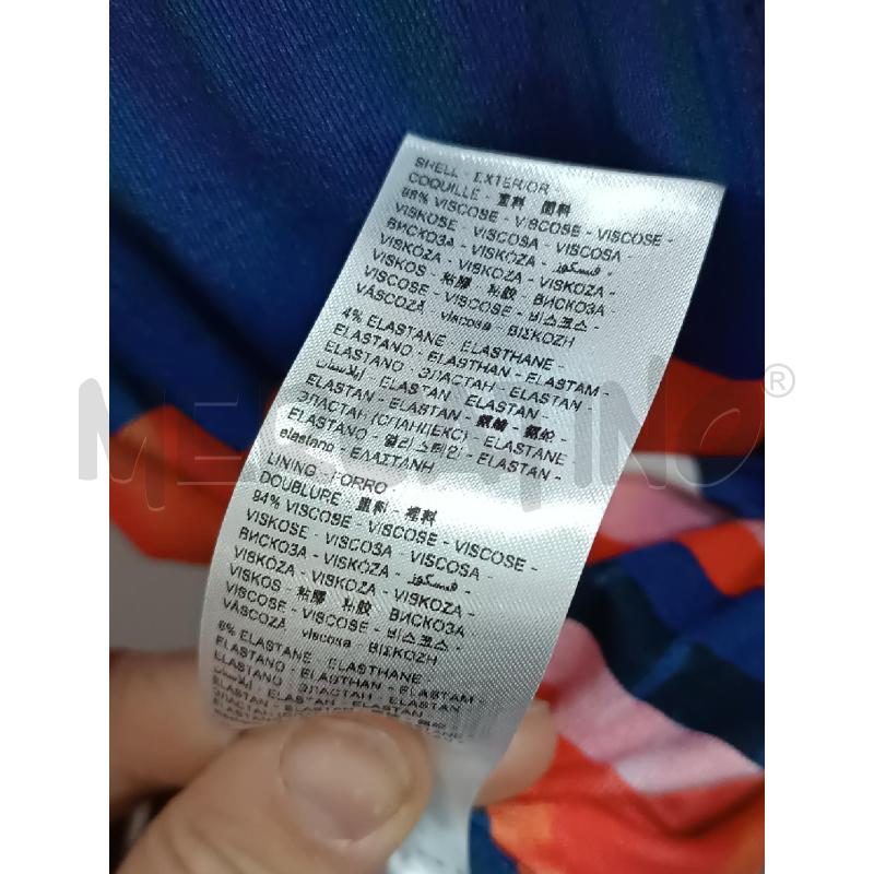 VESTITO DONNA DESIGUAL SMANICATO BLU RIGHE ARANCIONE  | Mercatino dell'Usato Torino tenivelli 4