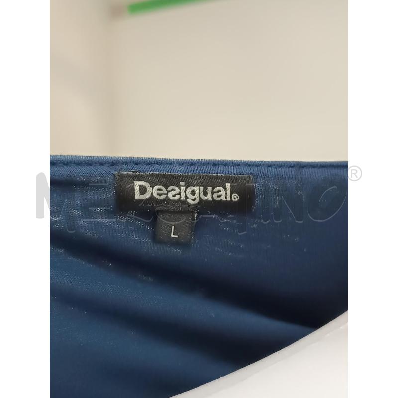 VESTITO DONNA DESIGUAL SMANICATO BLU RIGHE ARANCIONE  | Mercatino dell'Usato Torino tenivelli 5