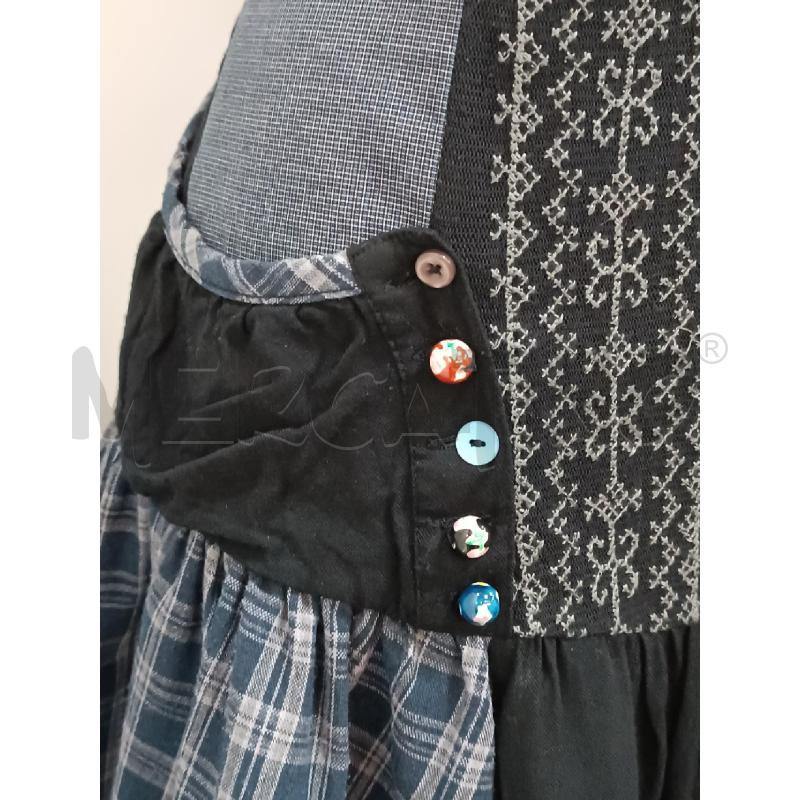 VESTITO DONNA DESIGUAL SMANICATO BLU RIGHE E FANTASIE  | Mercatino dell'Usato Torino tenivelli 3