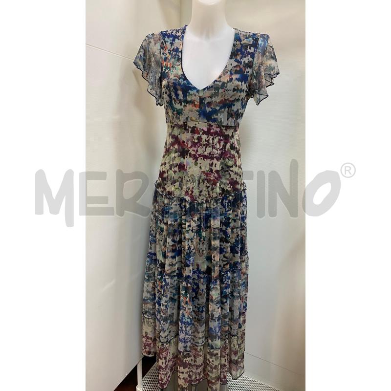 VESTITO DONNA DESIGUAL TULLE MELANGE BLU ROSA 1/2MANICA | Mercatino dell'Usato Torino tenivelli 1