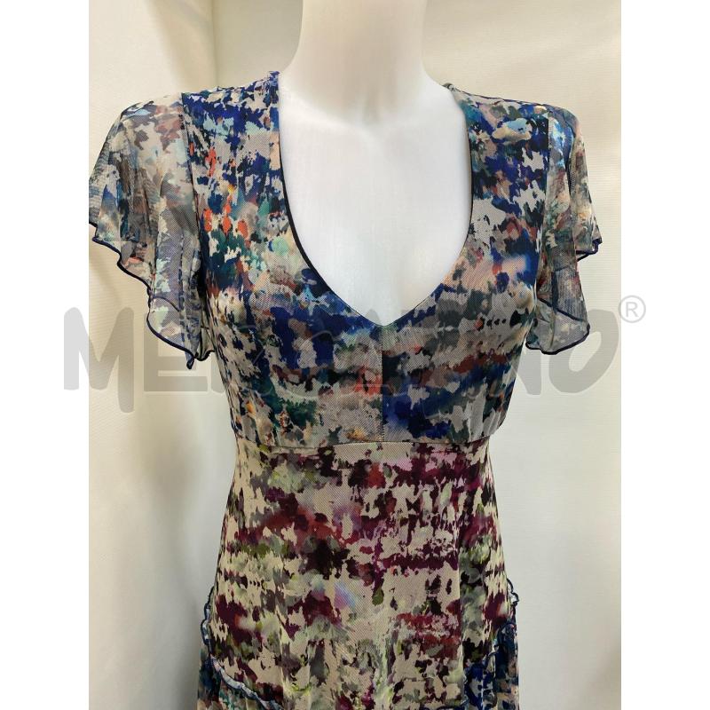 VESTITO DONNA DESIGUAL TULLE MELANGE BLU ROSA 1/2MANICA | Mercatino dell'Usato Torino tenivelli 2