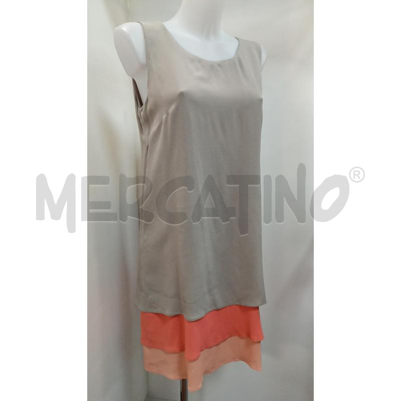 VESTITO DONNA ELENA MIRO GRIGIO FONDO VOLLANT ROSA SMANICATO  | Mercatino dell'Usato Torino tenivelli 1
