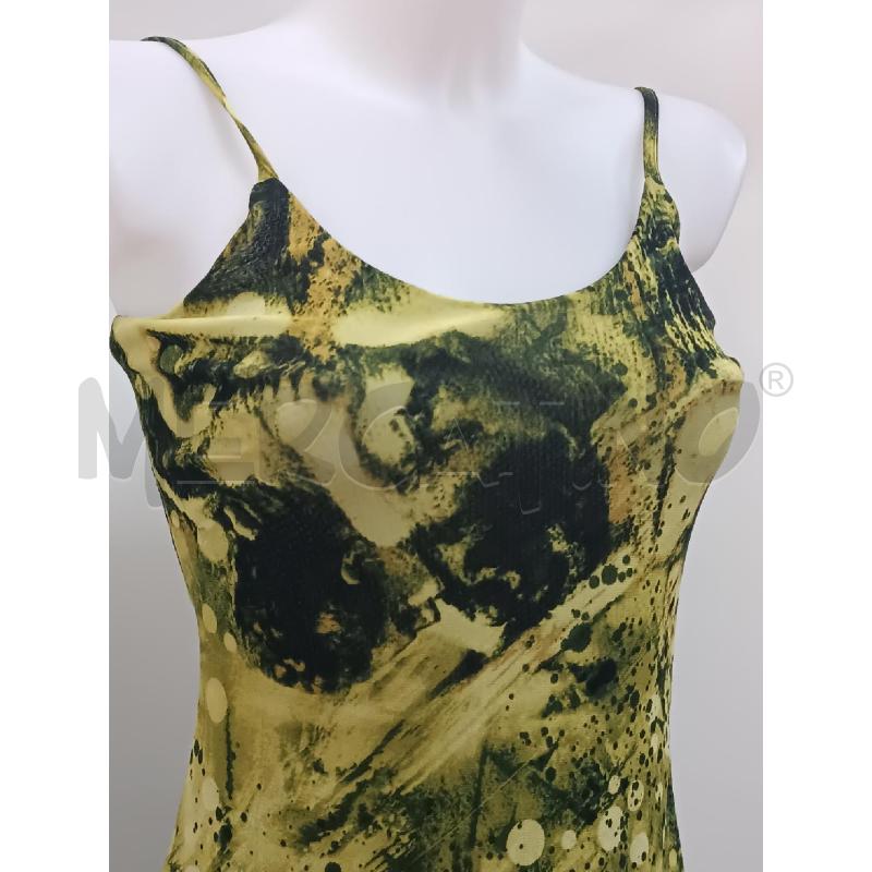 VESTITO DONNA ELEONORA AMADEI VERDE NERO BRETELLE  | Mercatino dell'Usato Torino tenivelli 2