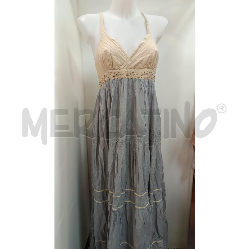 VESTITO DONNA ETHIC BEIGE GRIGIO BRETELLE LUNGO  | Mercatino dell'Usato Torino tenivelli 1