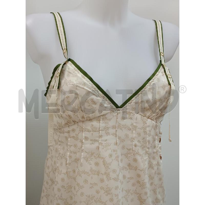 VESTITO DONNA ETICHETTA TOY G BEIGE FIORELLINI BRETELLE VERDI  | Mercatino dell'Usato Torino tenivelli 2