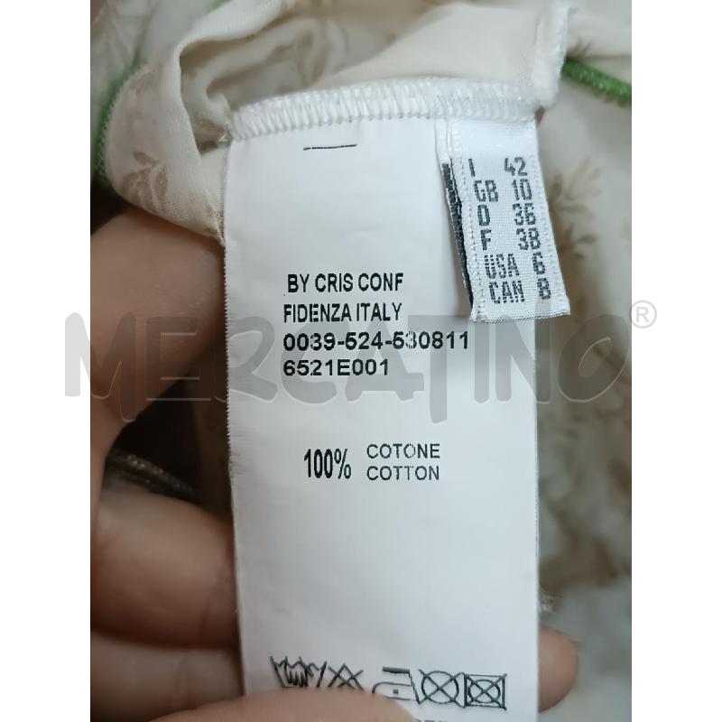 VESTITO DONNA ETICHETTA TOY G BEIGE FIORELLINI BRETELLE VERDI  | Mercatino dell'Usato Torino tenivelli 4