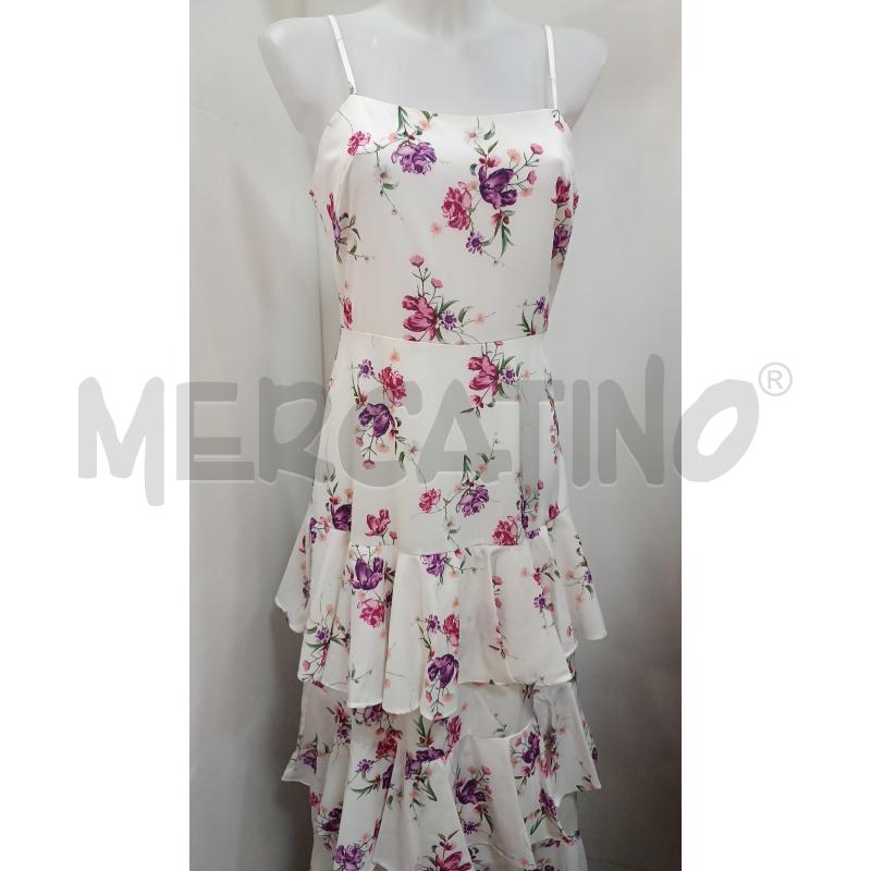 VESTITO DONNA FASHION UNION BIANCO BRETELLE FIORELLINI ROSA VIOLA  | Mercatino dell'Usato Torino tenivelli 1