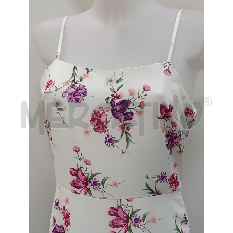 VESTITO DONNA FASHION UNION BIANCO BRETELLE FIORELLINI ROSA VIOLA  | Mercatino dell'Usato Torino tenivelli 2