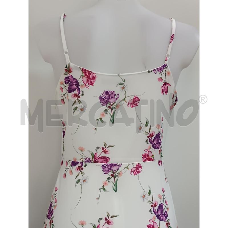 VESTITO DONNA FASHION UNION BIANCO BRETELLE FIORELLINI ROSA VIOLA  | Mercatino dell'Usato Torino tenivelli 4