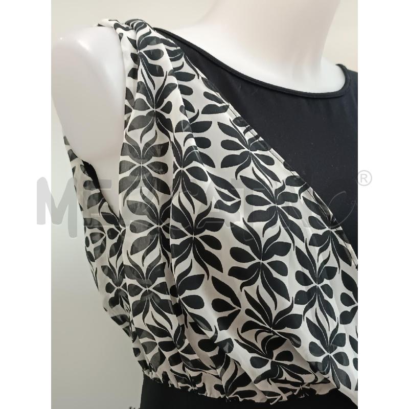 VESTITO DONNA FORNARINA SMANICATO NERO TULE BEIGE FLOREALE   | Mercatino dell'Usato Torino tenivelli 2