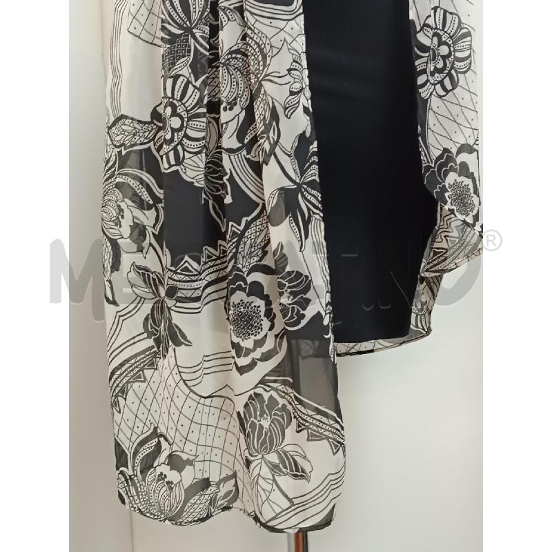 VESTITO DONNA FORNARINA SMANICATO NERO TULE BEIGE FLOREALE   | Mercatino dell'Usato Torino tenivelli 3