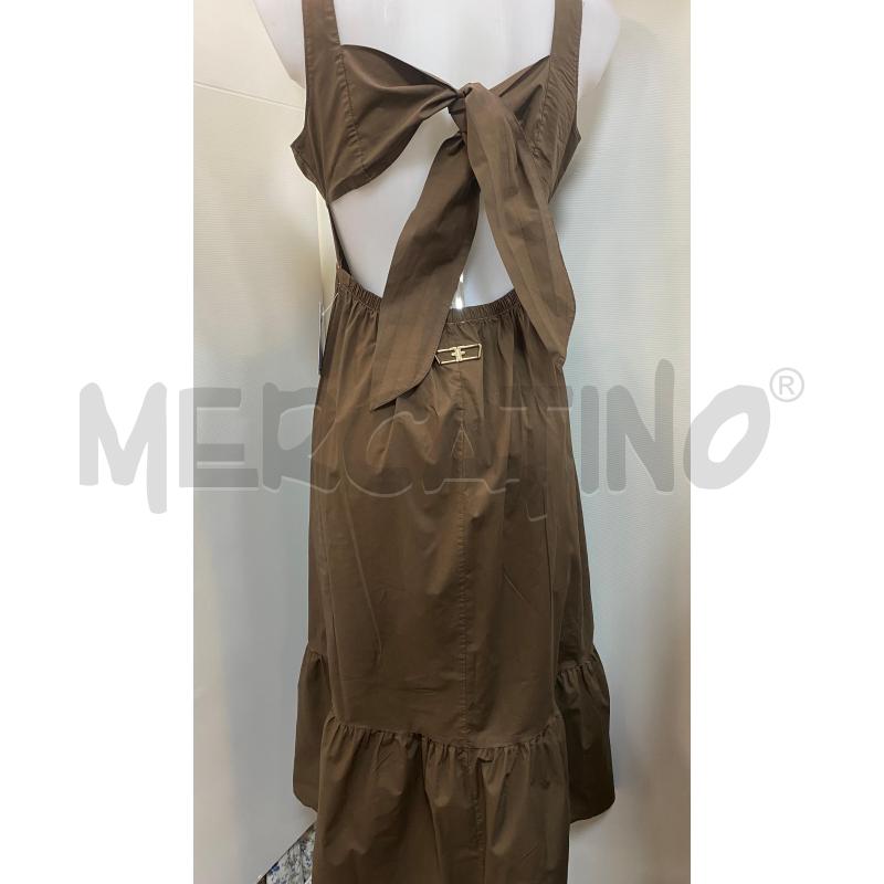 VESTITO DONNA FRACOMINA MARRONE SMANICATO FIOCCO NELLA SCHIENA  | Mercatino dell'Usato Torino tenivelli 2