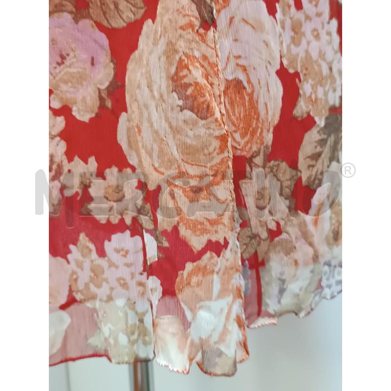 VESTITO DONNA GIALLO ROSSO FLOREALE ROSE SMANICATO  | Mercatino dell'Usato Torino tenivelli 3