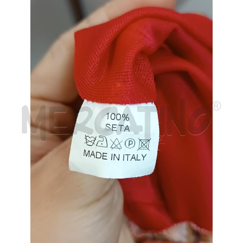 VESTITO DONNA GIALLO ROSSO FLOREALE ROSE SMANICATO  | Mercatino dell'Usato Torino tenivelli 4