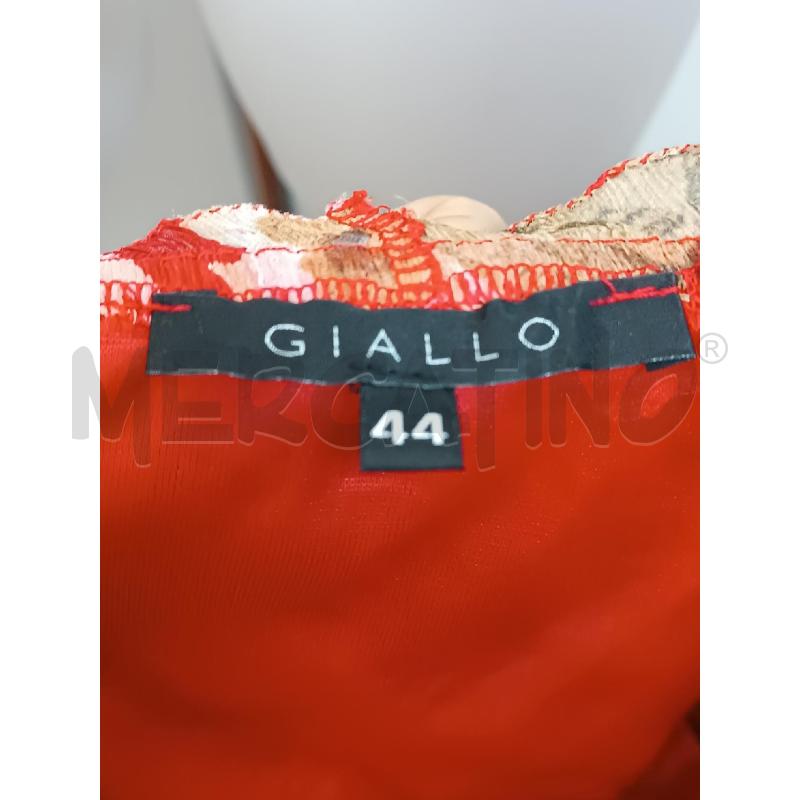 VESTITO DONNA GIALLO ROSSO FLOREALE ROSE SMANICATO  | Mercatino dell'Usato Torino tenivelli 5