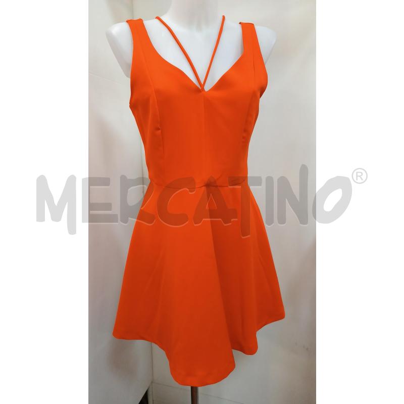 VESTITO DONNA GREEN COAST ARANCIONE SMANICATO CON BRETELLE  | Mercatino dell'Usato Torino tenivelli 1
