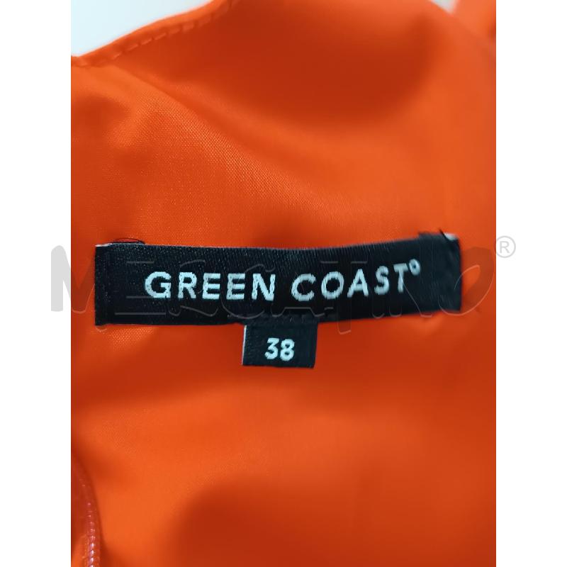 VESTITO DONNA GREEN COAST ARANCIONE SMANICATO CON BRETELLE  | Mercatino dell'Usato Torino tenivelli 4
