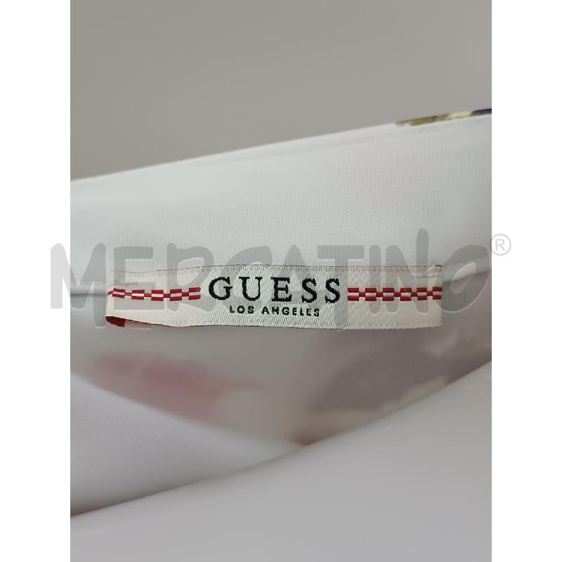 VESTITO DONNA GUESS BIANCO FLORALE COLORI SMANICATO VOLLANT  | Mercatino dell'Usato Torino tenivelli 5