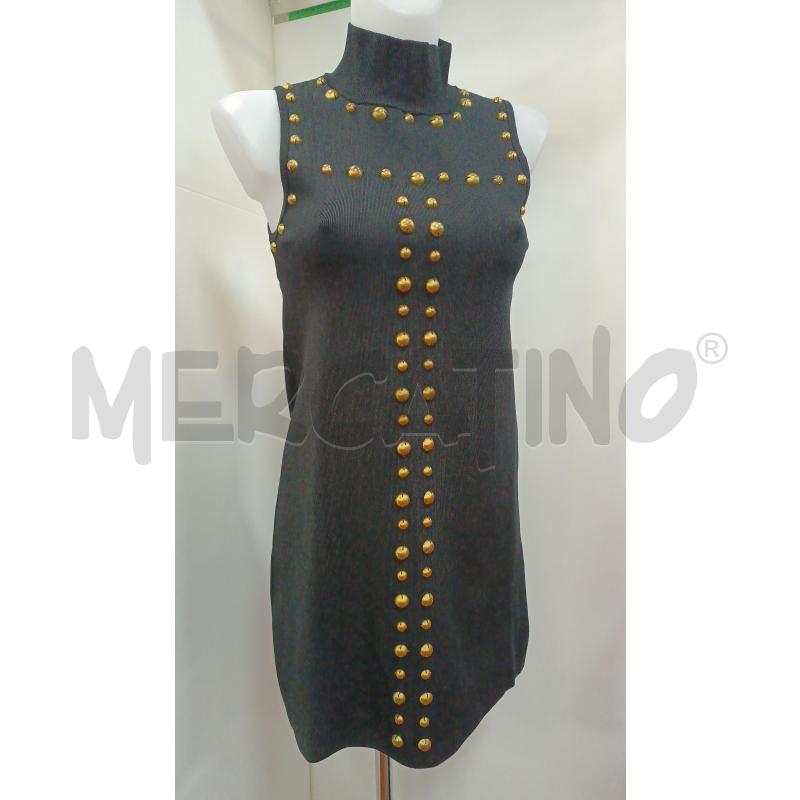 VESTITO DONNA GUESS DI MAGLINA NERA BORCHIE DORATE SMANICATO DOLCEVITA  | Mercatino dell'Usato Torino tenivelli 1