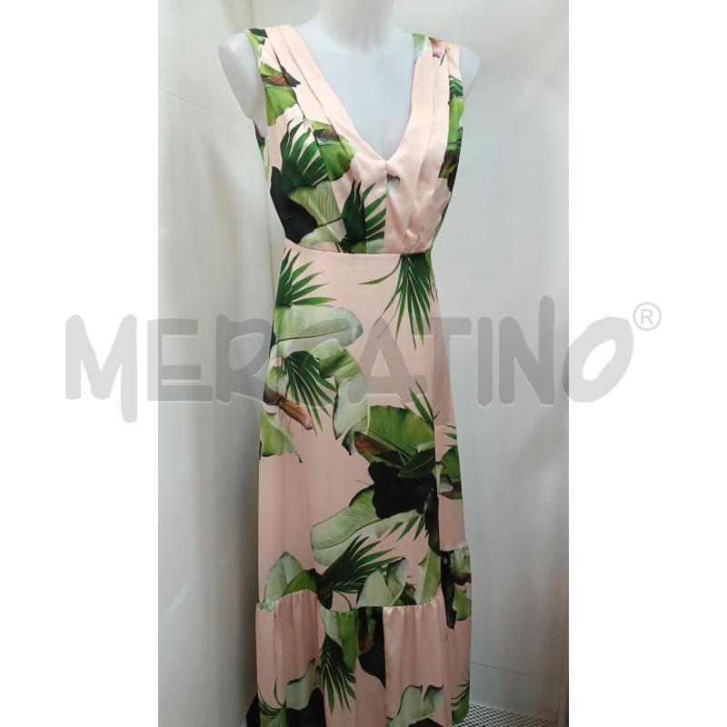 VESTITO DONNA GUESS SMANICATO ROSA FLOREALE VERDE  | Mercatino dell'Usato Torino tenivelli 1