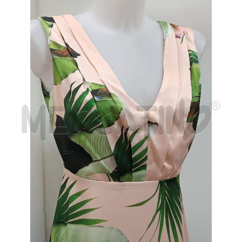 VESTITO DONNA GUESS SMANICATO ROSA FLOREALE VERDE  | Mercatino dell'Usato Torino tenivelli 2