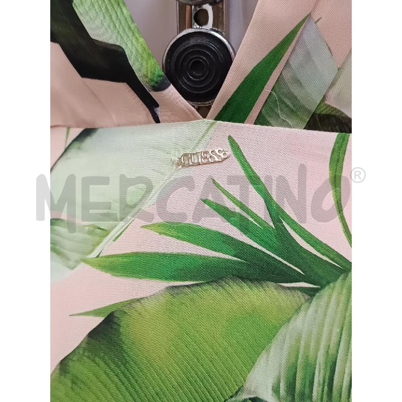 VESTITO DONNA GUESS SMANICATO ROSA FLOREALE VERDE  | Mercatino dell'Usato Torino tenivelli 3