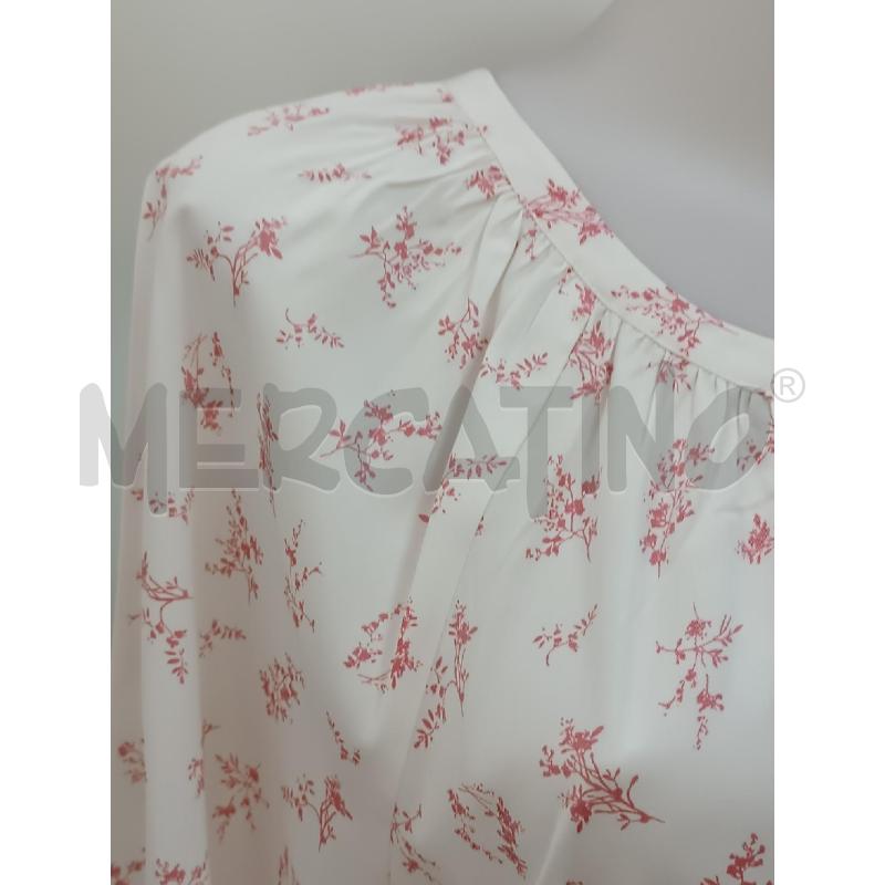 VESTITO DONNA ICHI BIANCO FANTASIA RAMETTI ROSA MANICA LUNGA | Mercatino dell'Usato Torino tenivelli 2
