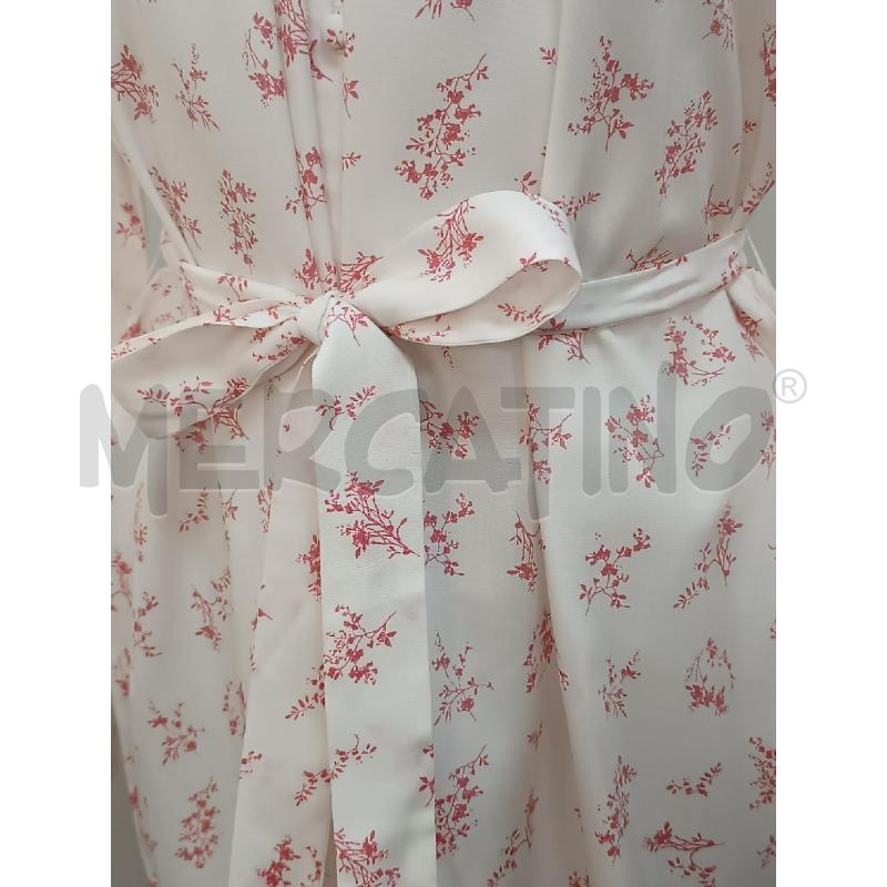 VESTITO DONNA ICHI BIANCO FANTASIA RAMETTI ROSA MANICA LUNGA | Mercatino dell'Usato Torino tenivelli 3
