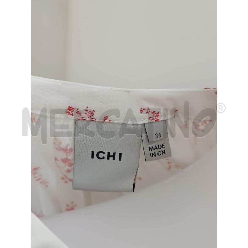 VESTITO DONNA ICHI BIANCO FANTASIA RAMETTI ROSA MANICA LUNGA | Mercatino dell'Usato Torino tenivelli 5