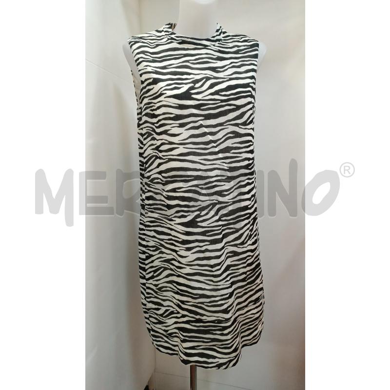 VESTITO DONNA INTREND ZEBRATO NERO BIANCO SMANICATO | Mercatino dell'Usato Torino tenivelli 1