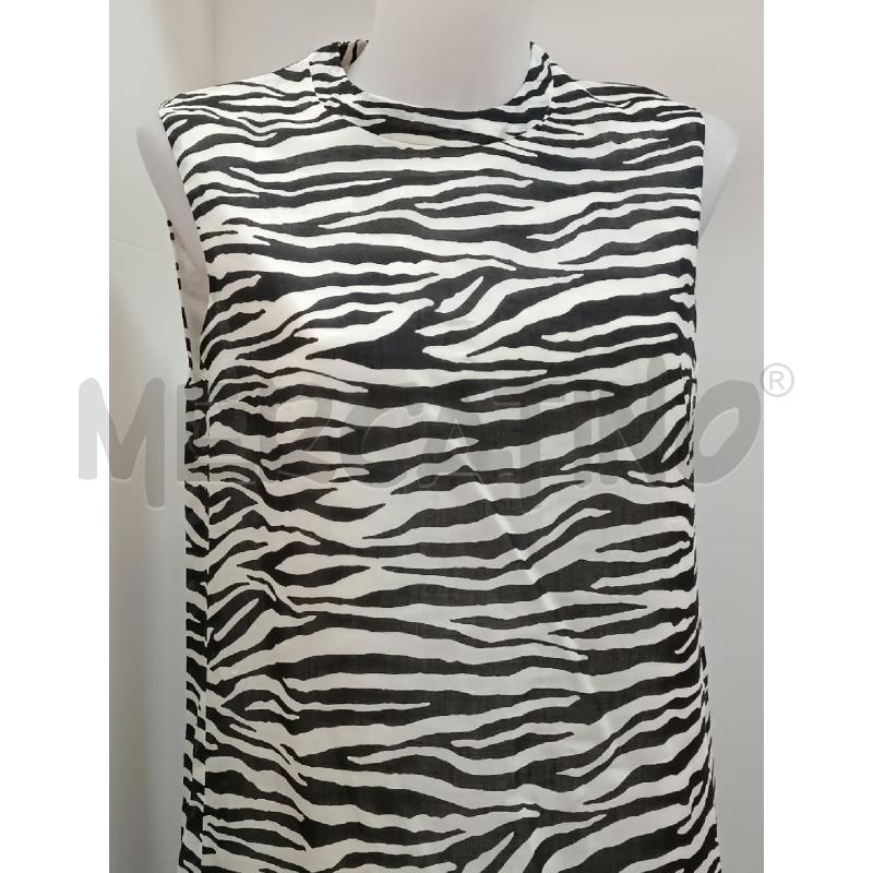 VESTITO DONNA INTREND ZEBRATO NERO BIANCO SMANICATO | Mercatino dell'Usato Torino tenivelli 2