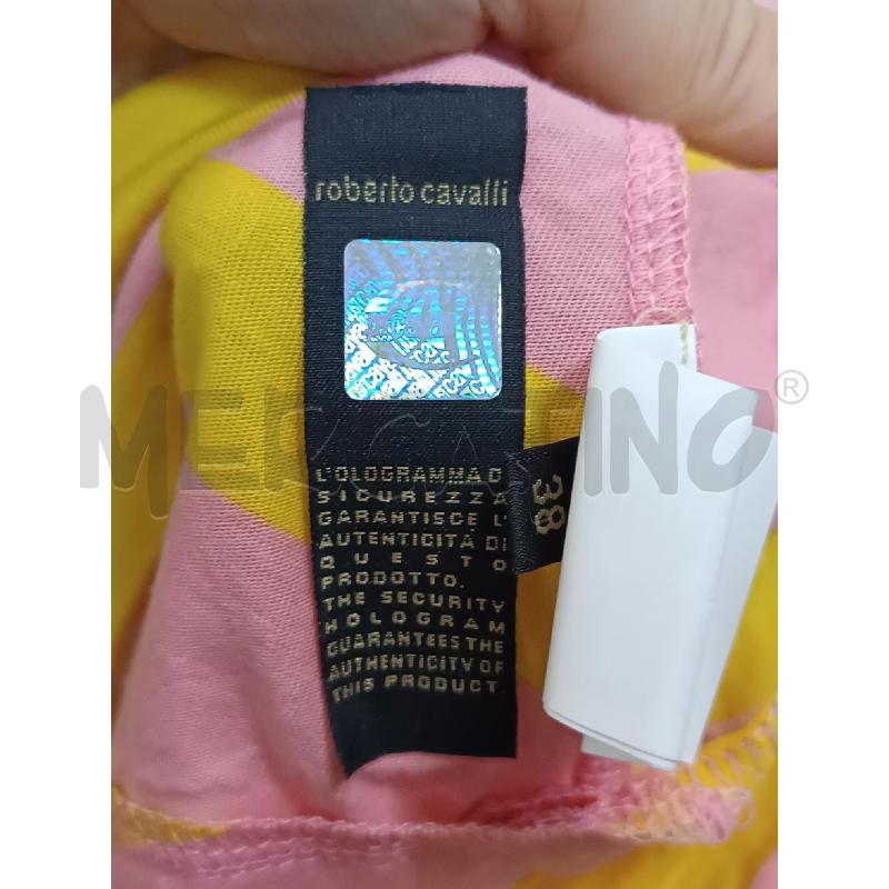 VESTITO DONNA JUST CAVALLI BRETELLE RIGHE ROSA GIALLE  | Mercatino dell'Usato Torino tenivelli 4